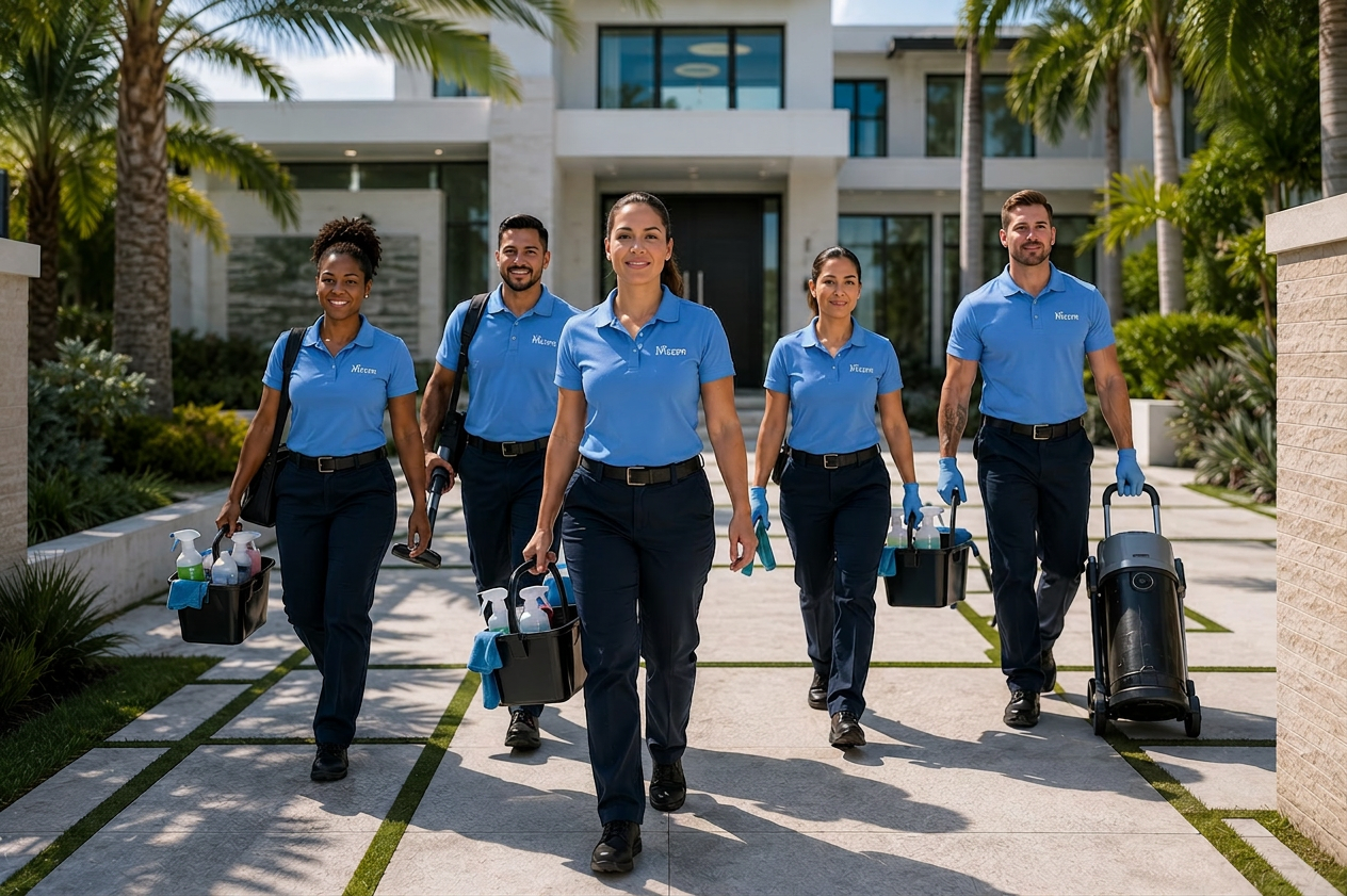 My Keepr cleaning team finishing a Miami home
